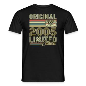 Original 2005 vintage rétro cadeau d'anniversaire - T-shirt homme - noir - Devant - AI Model Male 178 light (178cm)