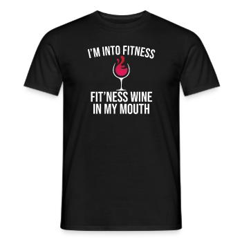 Fitness Boire du vin dans la bouche Amoureux Buveurs - T-shirt homme - noir - Devant - AI Model Male 178 light (178cm)