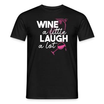 Vin un peu rire beaucoup boire amoureux - T-shirt homme - noir - Devant - AI Model Male 178 light (178cm)