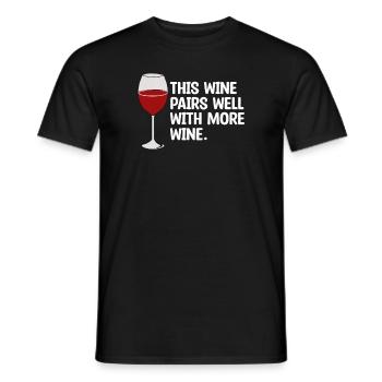 Les couples de vin boivent bien les amants buveurs Dictons - T-shirt homme - noir - Devant - AI Model Male 178 light (178cm)