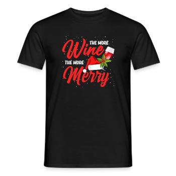 Plus de vin Plus Joyeux Buveur amoureux - T-shirt homme - noir - Devant - AI Model Male 178 light (178cm)