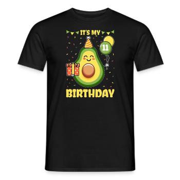 Avocado-liebhaber 11. Geburtstag Guacamole - Männer T-Shirt - Schwarz - Vorne - AI Model Male 178 light (178cm)