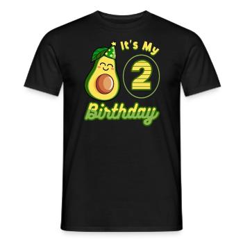 Avocado Lover 2nd Birthday Guacamole Avocados - Men's T-Shirt - black - Front - AI Model Male 178 light (178cm)