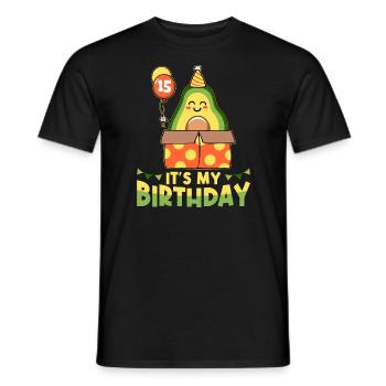 Avocado-liebhaber 15. Geburtstag Guacamole - Männer T-Shirt - Schwarz - Vorne - AI Model Male 178 light (178cm)