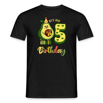 Avocado Lover 5th Birthday Guacamole Avocados - Men's T-Shirt - black - Front - AI Model Male 178 light (178cm)