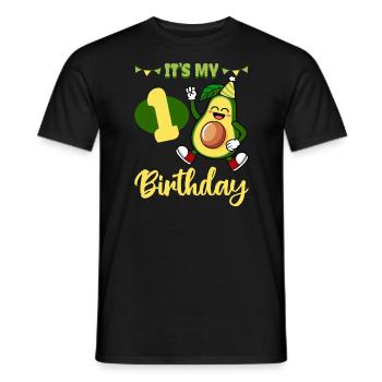 Avocado Lover 1st Birthday Guacamole Avocados - Men's T-Shirt - black - Front - AI Model Male 178 light (178cm)