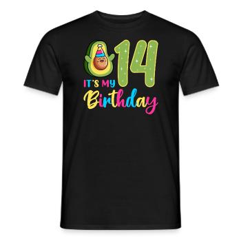 Avocado-liebhaber 14. Geburtstag Guacamole - Männer T-Shirt - Schwarz - Vorne - AI Model Male 178 light (178cm)