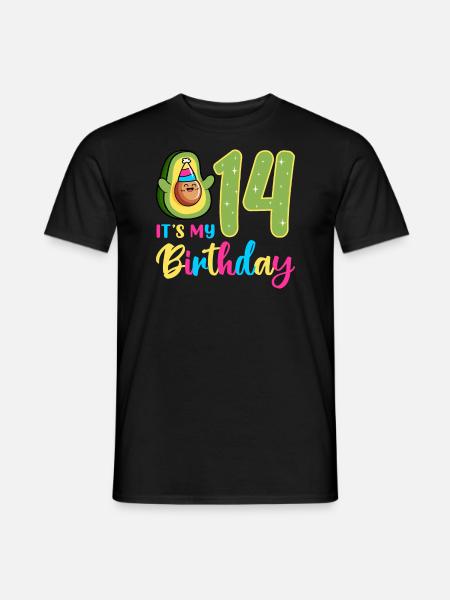Avocado lover 14th birthday guacamole - Men's T-Shirt - black