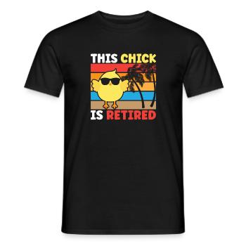 Poussin retraité 2023 Retirement Party Life Men - T-shirt homme - noir - Devant - AI Model Male 178 light (178cm)