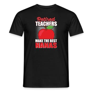 Retired Teacher Nana Retirement Life Men - Men's T-Shirt - black - Front - AI Model Male 178 light (178cm)