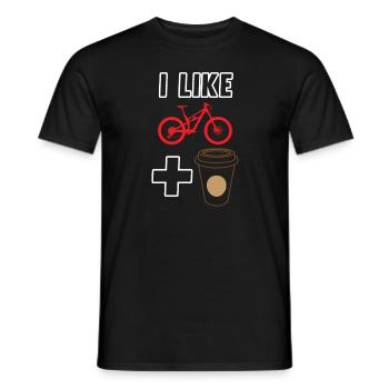 How Bike and Coffee Cycling Lover Cycling - Men's T-Shirt - black - Front - AI Model Male 178 light (178cm)