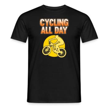 Faire du vélo toute la journée - T-shirt homme - noir - Devant - AI Model Male 178 light (178cm)