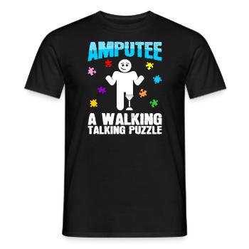 Amputierter Gehender Sprechender - Männer T-Shirt - Schwarz - Vorne - AI Model Male 178 light (178cm)