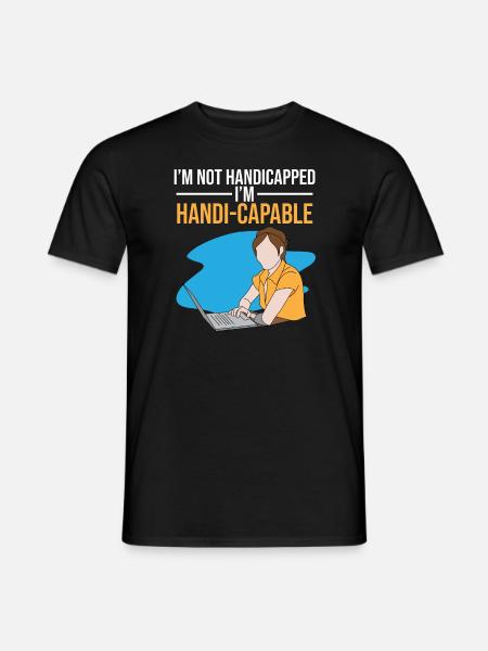 Amputee I'm Handi-capable arm prosthesis - Men's T-Shirt - black
