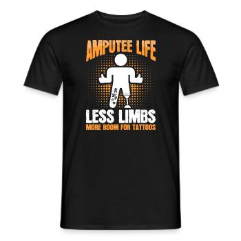 Amputé Moins de membres Plus de tatouages - T-shirt homme - noir - Devant - AI Model Male 178 light (178cm)