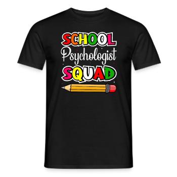 School Psychologist Squad Psychology Teacher Students - Men's T-Shirt - black - Front - AI Model Male 178 light (178cm)