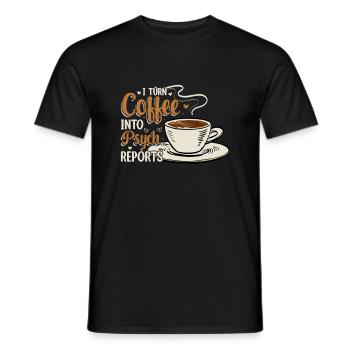 Transformez le café en psychologie - T-shirt homme - noir - Devant - AI Model Male 178 light (178cm)