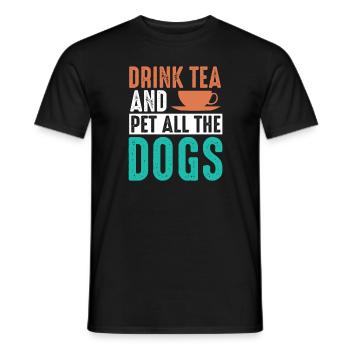 Boire du thé Pet Dogs Chai Buveur - T-shirt homme - noir - Devant - AI Model Male 178 light (178cm)
