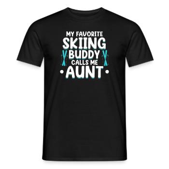 Skiing Buddy m’appelle Tante Ski Snow - T-shirt homme - noir - Devant - AI Model Male 178 light (178cm)