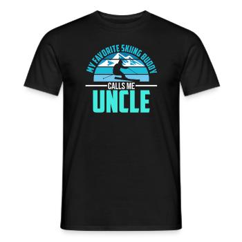 Skifahren Buddy Calls Me Onkel Ski Schnee - Männer T-Shirt - Schwarz - Vorne - AI Model Male 178 light (178cm)