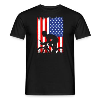 Radfahren Usa Flagge Fahrradliebhaber Radfahrer - Männer T-Shirt - Schwarz - Vorne - AI Model Male 178 light (178cm)