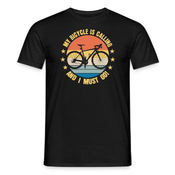 Le vélo appelle les amateurs de cyclisme Bike - T-shirt homme - noir - Devant - AI Model Male 178 light (178cm)