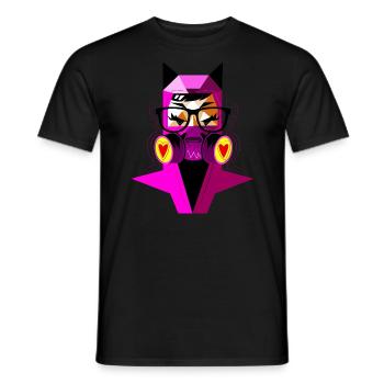Head - Men's T-Shirt - black - Front - AI Model Male 178 light (178cm)