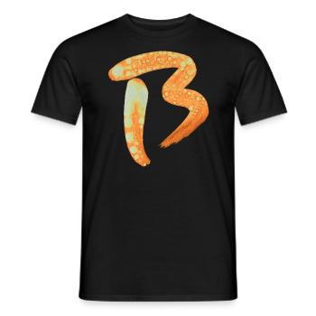 B - Aquarell - Männer T-Shirt - Schwarz - Vorne - AI Model Male 178 light (178cm)