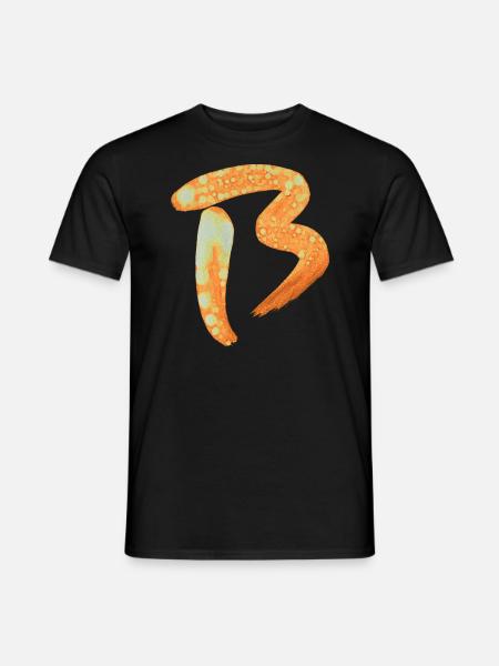 B - Aquarelle - T-shirt homme - noir