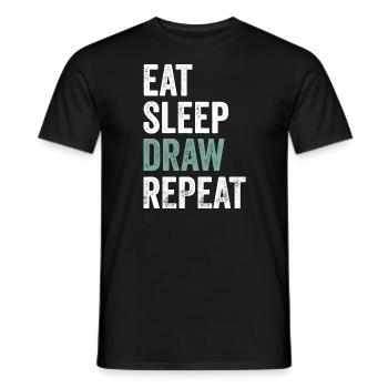 Eat Sleep Bearbeiten Wiederholen Lustiger Editor - Männer T-Shirt - Schwarz - Vorne - AI Model Male 178 light (178cm)