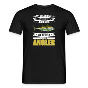 Angeln Lustig Fischart Hecht Gott Und Angler - Männer T-Shirt - Schwarz - Vorne - AI Model Male 178 light (178cm)