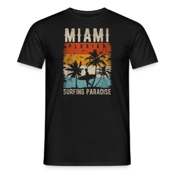 80er Jahre Miami Vintage Hemd Retro Miami Beach - Männer T-Shirt - Schwarz - Vorne - AI Model Male 178 light (178cm)