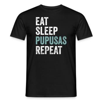 Essen Schlafen Pupusas El Salvador Essen Pupusas - Männer T-Shirt - Schwarz - Vorne - AI Model Male 178 light (178cm)