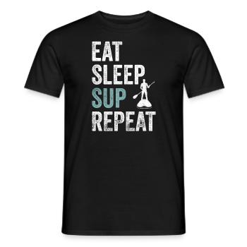Essen Schlafen SUP Wiederholen SUP - Männer T-Shirt - Schwarz - Vorne - AI Model Male 178 light (178cm)