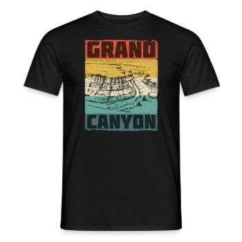 Grand Canyon National Park Merchandise Retro - Men's T-Shirt - black - Front - AI Model Male 178 light (178cm)