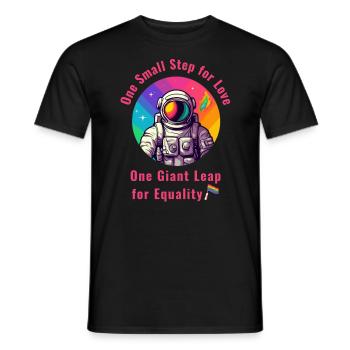 Gay Pride - Un petit pas pour l'amour - T-shirt homme - noir - Devant - AI Model Male 178 light (178cm)