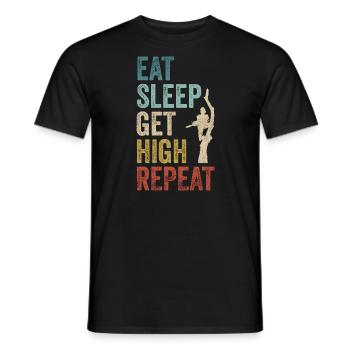 Mangez dormez Se défoncez Bûcherons répétitifs - T-shirt homme - noir - Devant - AI Model Male 178 light (178cm)