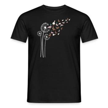 Duck Dandelion Flower For Dandelions and Duckling - Men's T-Shirt - black - Front - AI Model Male 178 light (178cm)
