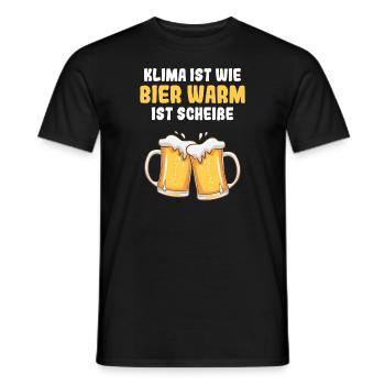 Klima Ist Wie Bier Warm Ist Scheiße Erderwärmung - Männer T-Shirt - Schwarz - Vorne - AI Model Male 178 light (178cm)