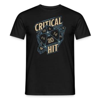 Dungeons And Dragons D20 Cube Critical Hit - Men's T-Shirt - black - Front - AI Model Male 178 light (178cm)