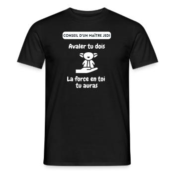 Conseil Avaler. Cadeau Humour Anniversaire - T-shirt homme - noir - Devant - AI Model Male 178 light (178cm)
