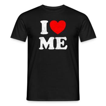 I Love Me Shirt Y2K Joke I Heart Me Love Myself - Men's T-Shirt - black - Front - AI Model Male 178 light (178cm)