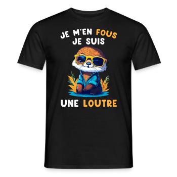 Je M'en Fous Je Suis Une Loutre Cadeau - Männer T-Shirt - Schwarz - Vorne - AI Model Male 178 light (178cm)