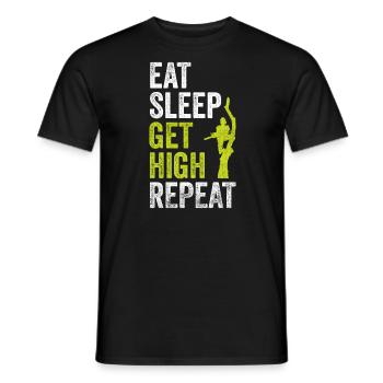 Eat Sleep Get High Repeat Lumberjacks - Men's T-Shirt - black - Front - AI Model Male 178 light (178cm)