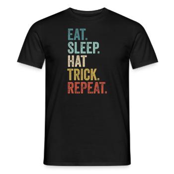 Eat Sleep Hattrick Repeat Soccer Ice Hockey - Männer T-Shirt - Schwarz - Vorne - AI Model Male 178 light (178cm)