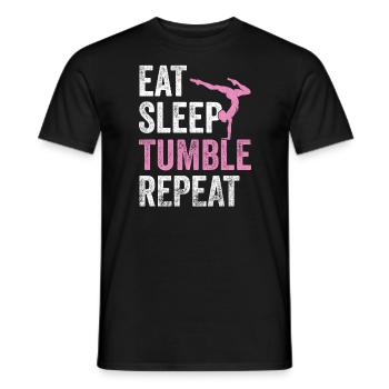 Gymnaste Eat Sleep Tumble Répéter Gymnastique - T-shirt homme - noir - Devant - AI Model Male 178 light (178cm)
