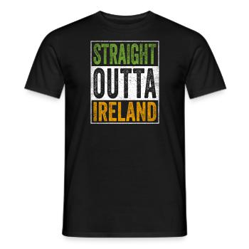 Ireland Souvenir Ireland Tee Straight Outta - Men's T-Shirt - black - Front - AI Model Male 178 light (178cm)