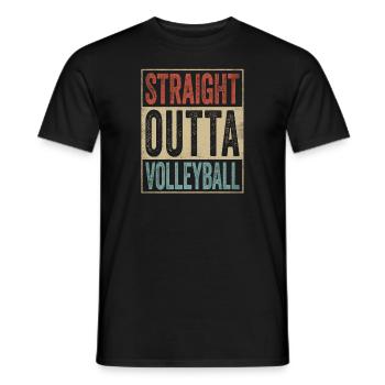 Funny Retro Straight Outta Volleyball - Men's T-Shirt - black - Front - AI Model Male 178 light (178cm)