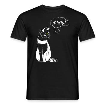Cute Cat Meow - Amoureux des chats - T-shirt homme - noir - Devant - AI Model Male 178 light (178cm)