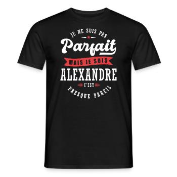 Alexandre Parfait Cadeau prenom alexandre - T-shirt homme - noir - Devant - AI Model Male 178 light (178cm)